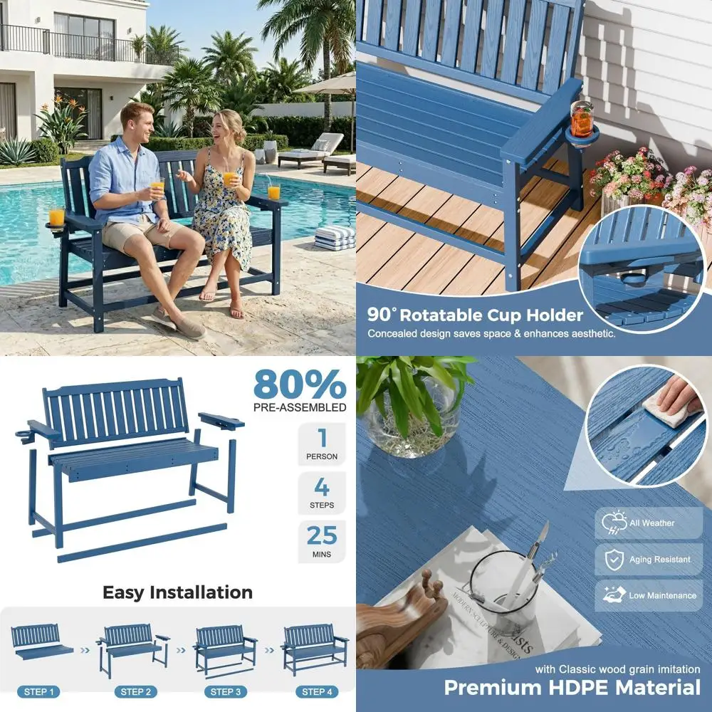 WACASA 48" Outdoor Bench Set o 2, HDPE Weatherproo Porch Bench, 2-Person Garden Benches with 660 Lbs, Waterproo Patio Benches or
WACASA 48" Outdoor Bench Set o 2, HDPE Weatherproo Porch Bench, 2-Person Garden Benches with 660 Lbs, Waterproo Patio Benches or