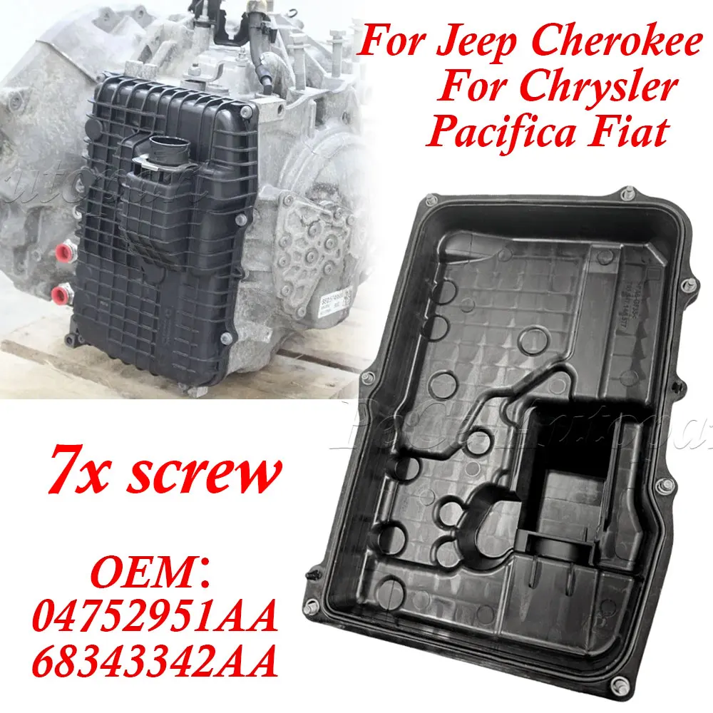 Поддон картера трансмиссии для Jeep Cherokee 2014-2023, Chrysler Pacifica, Fiat 500L 2017-2019 V6 3.6L, номера 68343342AA, 04752951AA
Поддон картера трансмиссии для Jeep Cherokee 2014-2023, Chrysler Pacifica, Fiat 500L 2017-2019 V6 3.6L, номера 68343342AA, 04752951AA