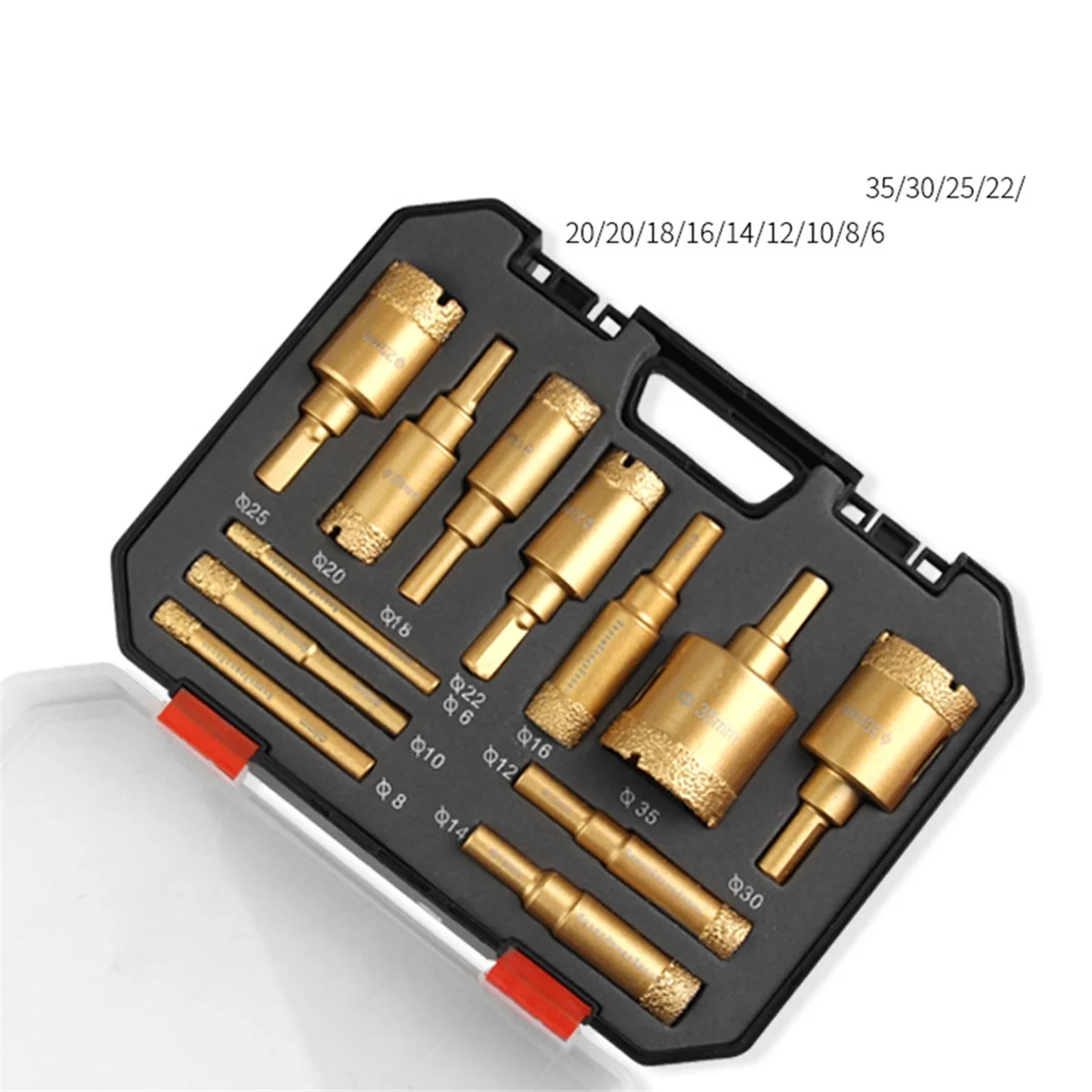 AA98 12pc Brazing Hole Opener Marble Multi-Purpose Drilling Bit Vitrified Brick Ceramic Stone Reaming Bit Set 6-35mm
AA98 12pc Brazing Hole Opener Marble Multi-Purpose Drilling Bit Vitrified Brick Ceramic Stone Reaming Bit Set 6-35mm