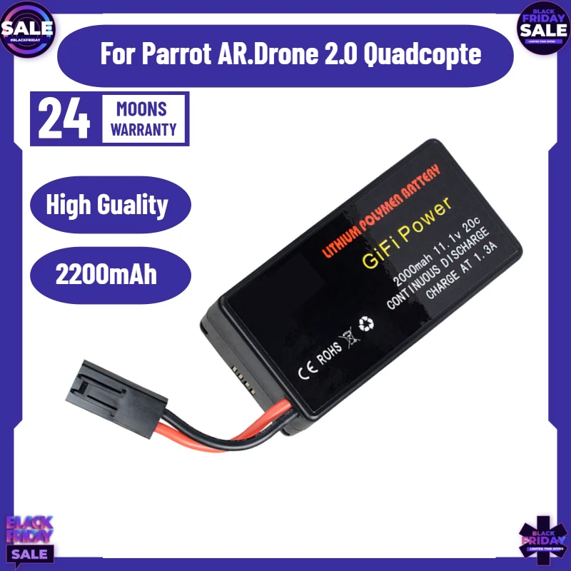 11.1V 2200mAh High Power Lipo Battery Designed for Parrot AR.Drone 2.0 Quadcopter Long Flight Time for Drone Battery
11.1V 2200mAh High Power Lipo Battery Designed for Parrot AR.Drone 2.0 Quadcopter Long Flight Time for Drone Battery