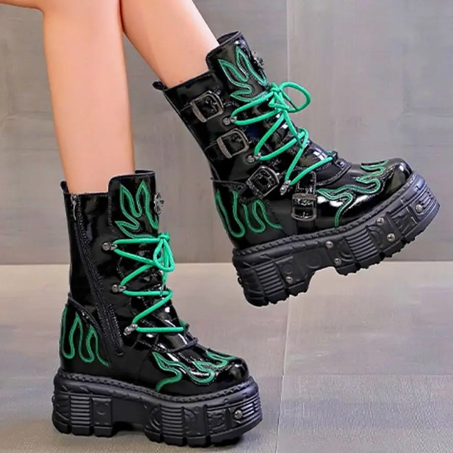 Military Motorcycle Women's Genuine Leather Ankle Boots Platform Wedge High Heels Round Toe Creeper Oxfords Pumps
Military Motorcycle Women's Genuine Leather Ankle Boots Platform Wedge High Heels Round Toe Creeper Oxfords Pumps