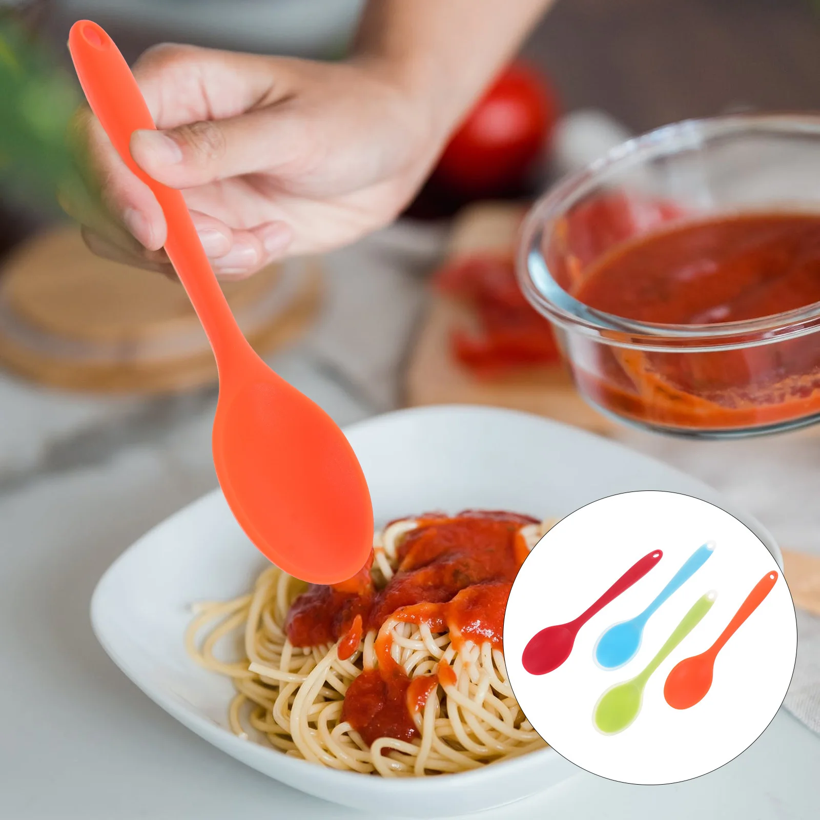 4pcs Silicone Spoons Non-Stick High Heat Resistant Kitchen Cooking Spoons For Stirring Rice Soup Salad Serving Tableware
4pcs Silicone Spoons Non-Stick High Heat Resistant Kitchen Cooking Spoons For Stirring Rice Soup Salad Serving Tableware