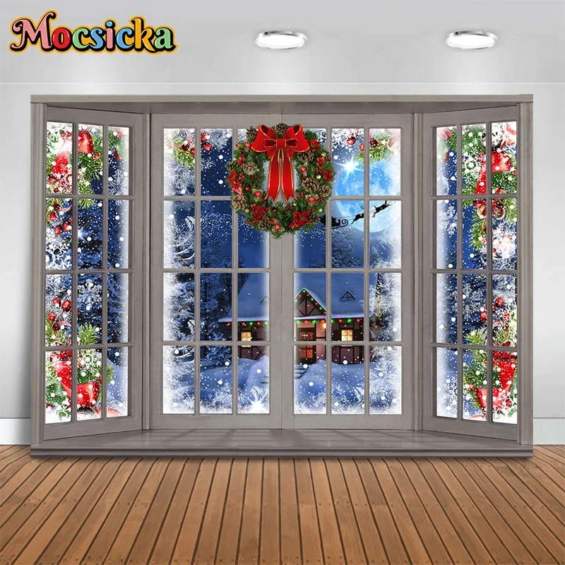 Mocsicka Photography Backgrounds Christmas Wreath Window Scene Party New Year's Eve Adults Kids Photo Cake Smash Banner Studio
Mocsicka Photography Backgrounds Christmas Wreath Window Scene Party New Year's Eve Adults Kids Photo Cake Smash Banner Studio