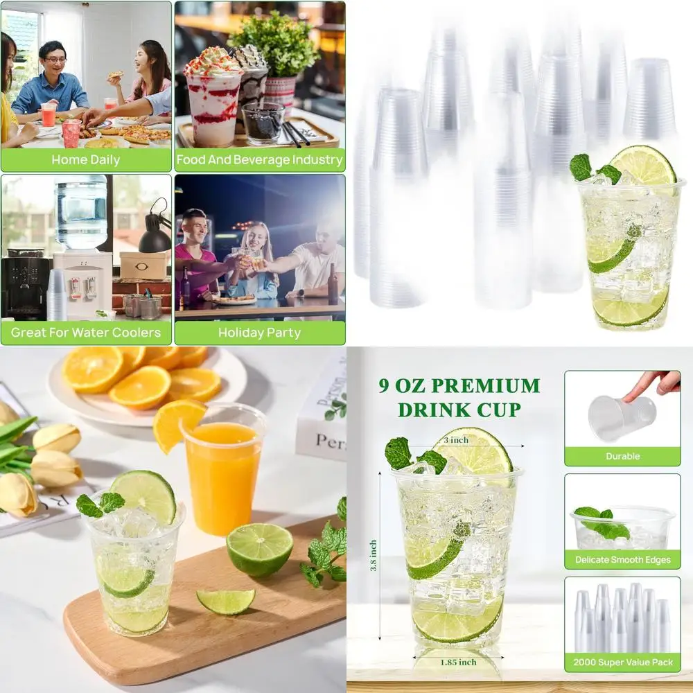 9 oz Clear Plastic Cups, 2000 Pack - Disposable Cold Drink Cups for Weddings, Thanksgiving, Christmas Parties
9 oz Clear Plastic Cups, 2000 Pack - Disposable Cold Drink Cups for Weddings, Thanksgiving, Christmas Parties