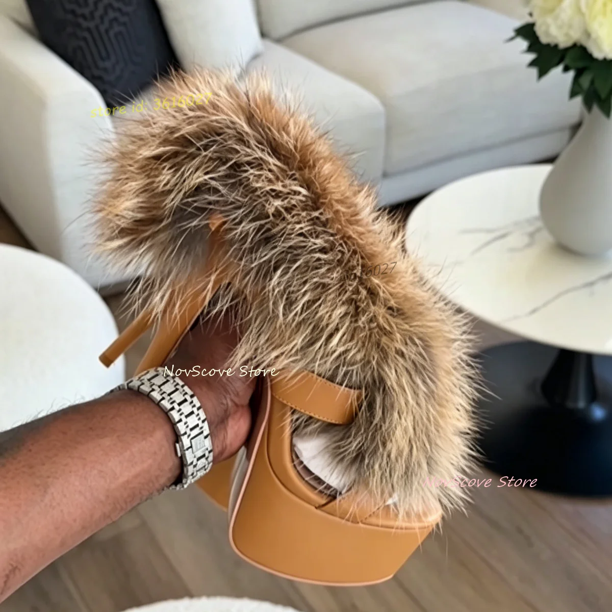 Brown Furry Platform Sandals Cutouts Open Toe Strappy Lace Up High Heels Sandals Gladiator Summer Sexy Women Faux Fur Sandals
Brown Furry Platform Sandals Cutouts Open Toe Strappy Lace Up High Heels Sandals Gladiator Summer Sexy Women Faux Fur Sandals