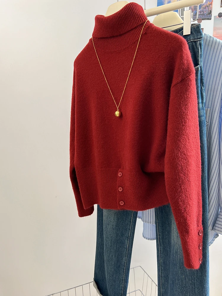 Autumn Winter Turtleneck Sweater Women Elegent Solid Color Knitted Sweater Fashion Casual Long Sleeve Top Female Knit Pullover
Autumn Winter Turtleneck Sweater Women Elegent Solid Color Knitted Sweater Fashion Casual Long Sleeve Top Female Knit Pullover