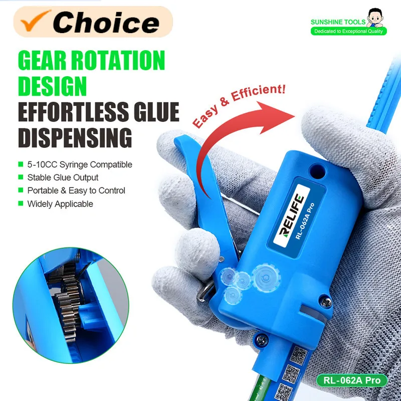 RELIFE RL-062A Pro Зубчатый клей PropulsionTool для мобильного телефона Паяльная паста УФ-клей Шприцы 5-10CC Стабильный дозатор клея