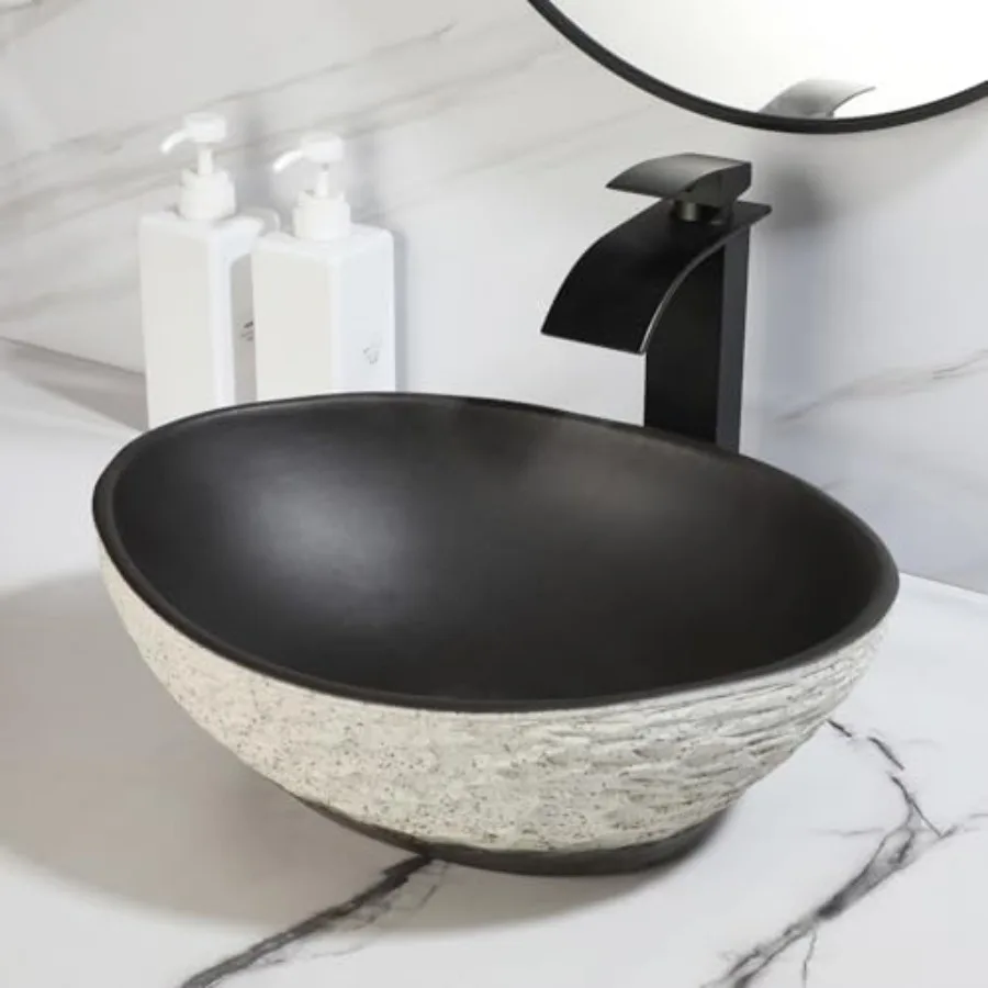 Stone Bathroom Sink Basin with Waterfall Faucet and Pop-up Drain Combo16 Inch White Vessel Sink Above Counter Hand-Carved Oval
Stone Bathroom Sink Basin with Waterfall Faucet and Pop-up Drain Combo16 Inch White Vessel Sink Above Counter Hand-Carved Oval