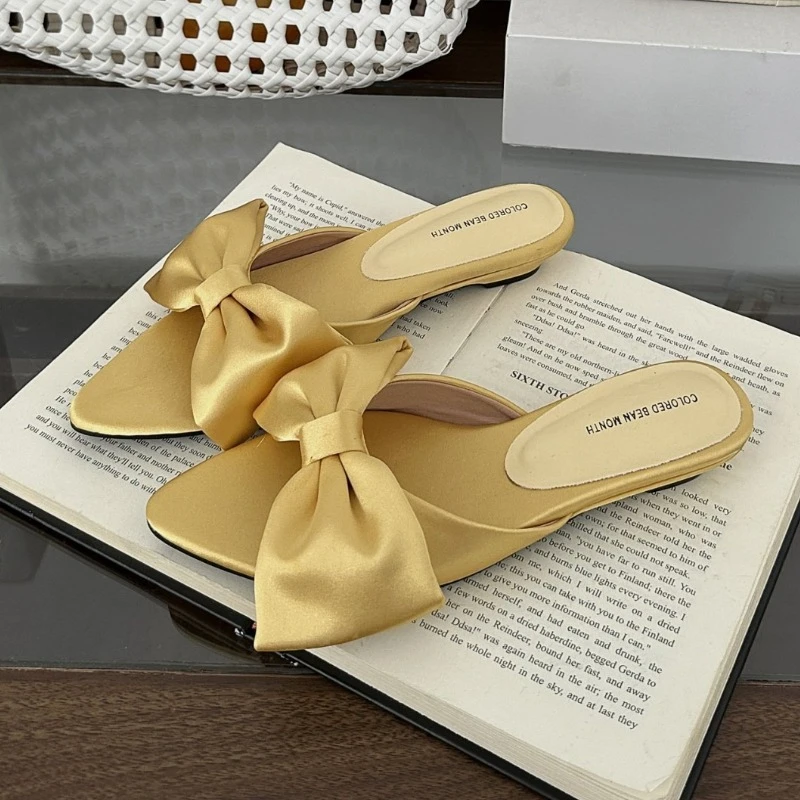 Satin Butterfly-knot Fashion Slippers for Women Open Toe Comfy Non-slip Slides Female Designer Sandals Ladies Sandalias De Mujer
Satin Butterfly-knot Fashion Slippers for Women Open Toe Comfy Non-slip Slides Female Designer Sandals Ladies Sandalias De Mujer