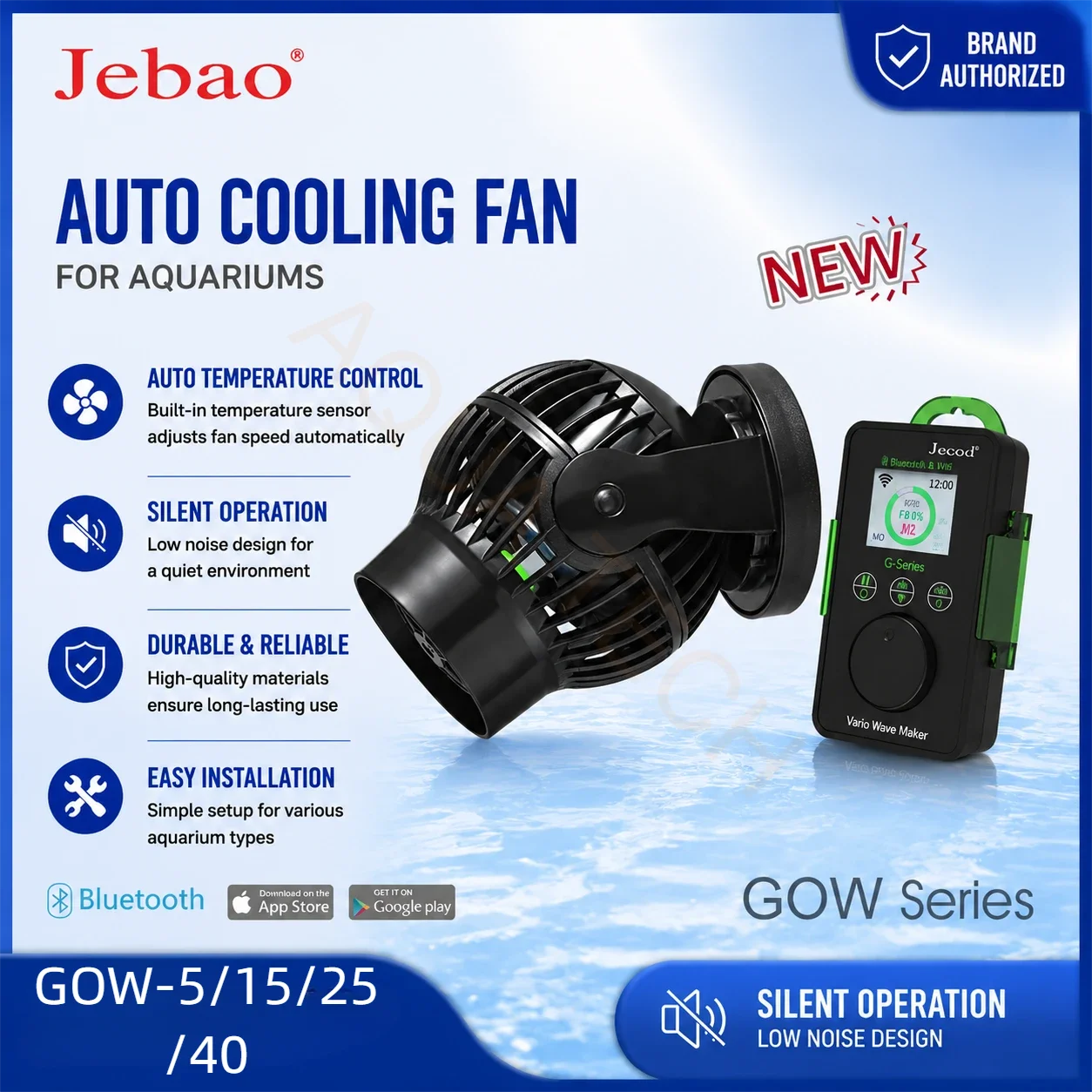 Jebao 2026 GOW series aquarium wave pump WiFi application LCD screen controller silent circulation wave generator fish tank
Jebao 2026 GOW series aquarium wave pump WiFi application LCD screen controller silent circulation wave generator fish tank