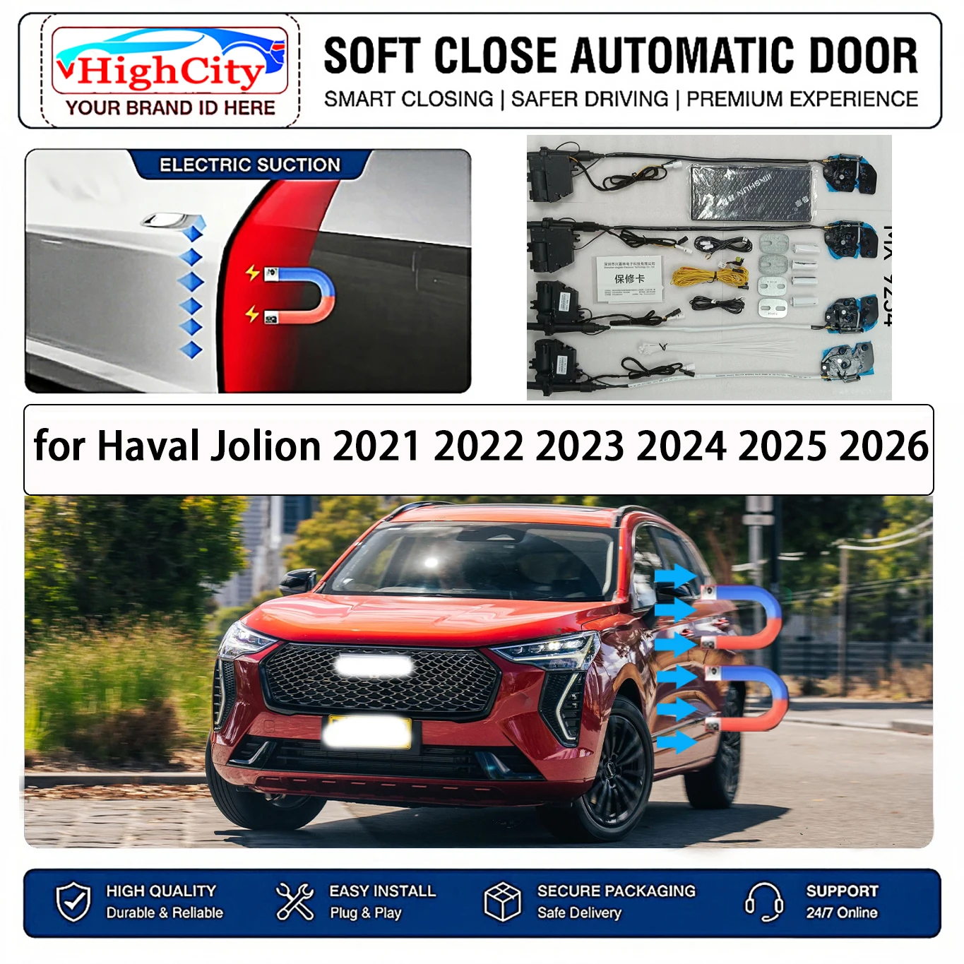 for Haval Jolion 2021-2026 Electric Suction Soft Close Door Kit Smart Anti Pinch Auto Cinch Latch System No Slam Silent
for Haval Jolion 2021-2026 Electric Suction Soft Close Door Kit Smart Anti Pinch Auto Cinch Latch System No Slam Silent
