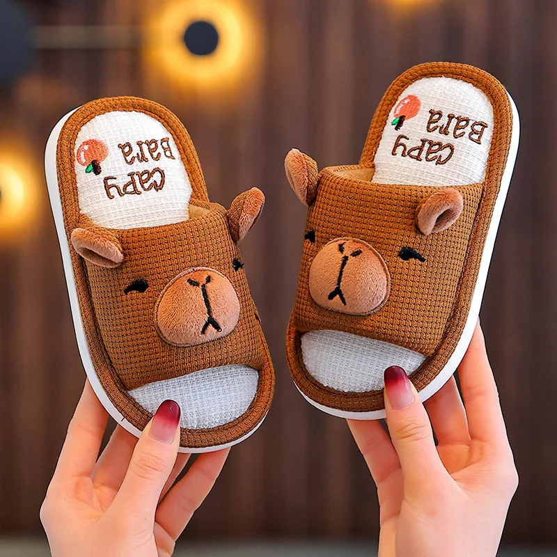 Capybara Children's Linen Slippers Spring Autumn Anti Slip Soft Sole for Boys Girls Parent Child Home Slippers Women Floor Shoes
Capybara Children's Linen Slippers Spring Autumn Anti Slip Soft Sole for Boys Girls Parent Child Home Slippers Women Floor Shoes