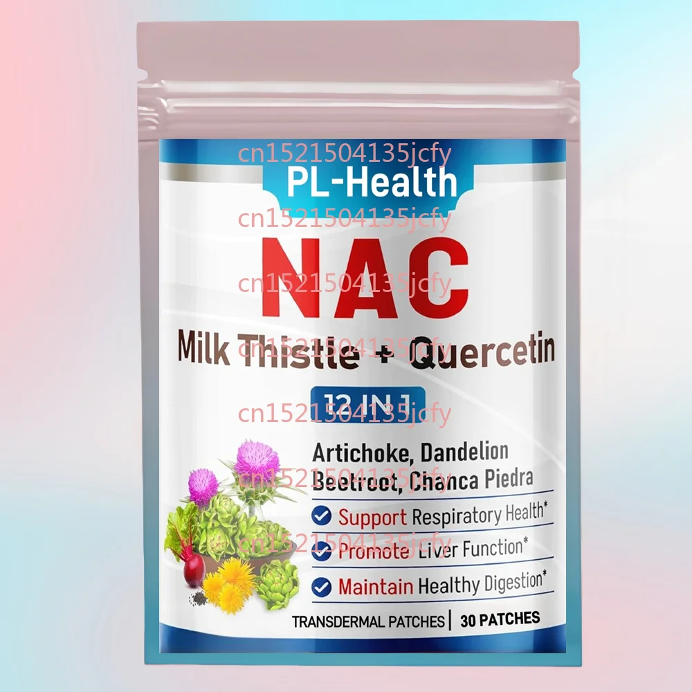 30 Patches NAC Transdermal Patches Enriched with Milk Thistle, Quercetin - Support Immunity, Respiratory Health & Liver Detox
30 Patches NAC Transdermal Patches Enriched with Milk Thistle, Quercetin - Support Immunity, Respiratory Health & Liver Detox