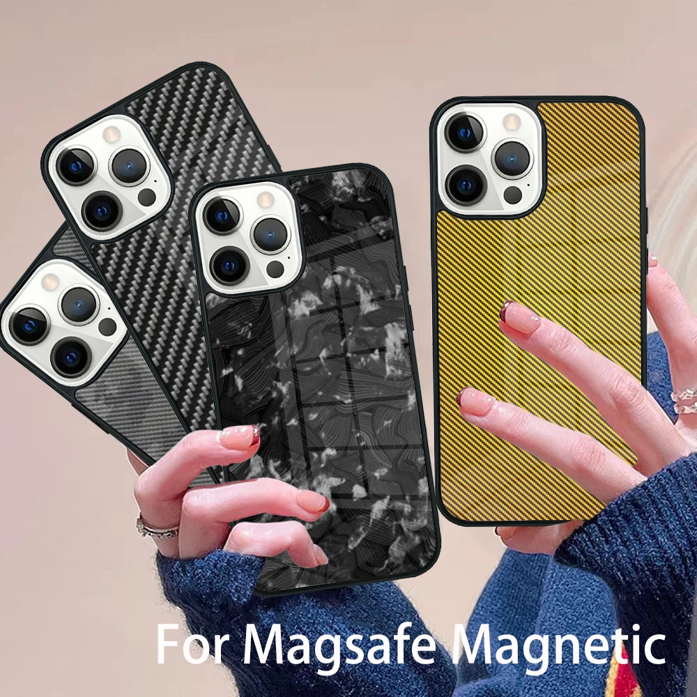 Carbon Fiber Pattern Phone Case Magesafe Magnetic Wireless Charge Cover For IPhone 16 11 12 13 14 15 Pro Max Plus Mini
Carbon Fiber Pattern Phone Case Magesafe Magnetic Wireless Charge Cover For IPhone 16 11 12 13 14 15 Pro Max Plus Mini