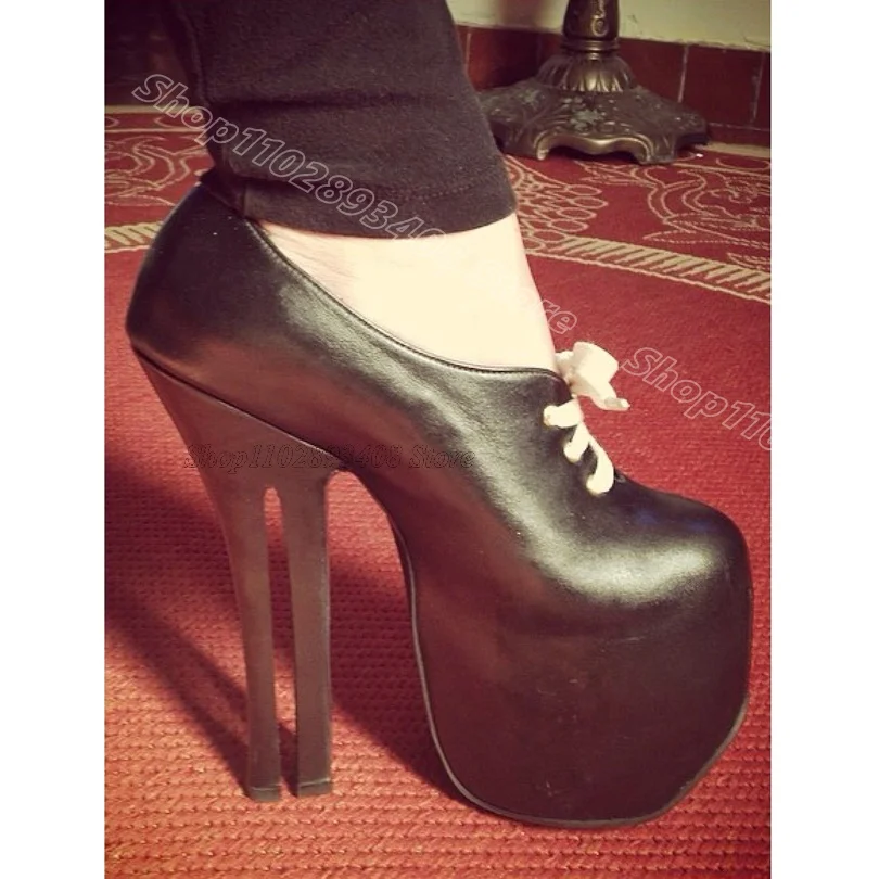Black Platform Matte Leather Pumps Round Toe Lace up Stiletto Stylish British Style Women Party Sexy Pumps Zapatos Para Mujere
Black Platform Matte Leather Pumps Round Toe Lace up Stiletto Stylish British Style Women Party Sexy Pumps Zapatos Para Mujere