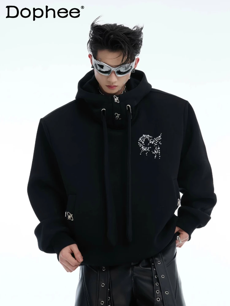 Male 2025 Spring Pearl Decoration Shoulder Padded Hooded Sweatshirts Loose Design Trendy Long Sleeve Solid Color Niche Jackets
Male 2025 Spring Pearl Decoration Shoulder Padded Hooded Sweatshirts Loose Design Trendy Long Sleeve Solid Color Niche Jackets