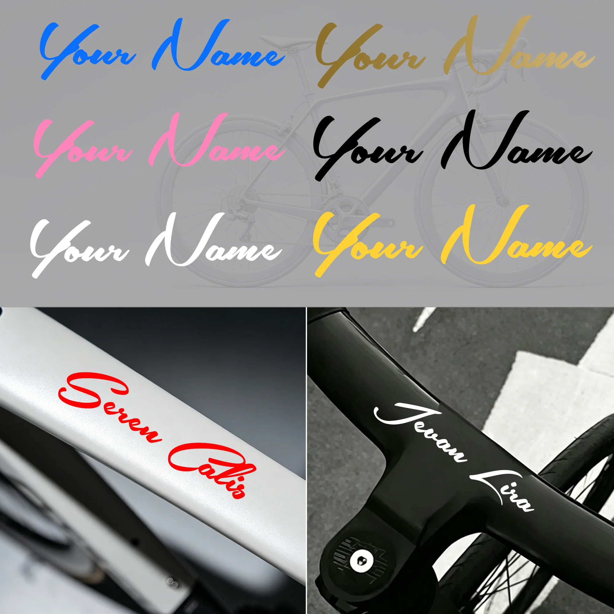 1PC Custom Signatures Bicycle Frame Stickers DIY MTB Bike Top Tube Motorcycle Tank Helmet Personalized Universal Vinyl Decals
1PC Custom Signatures Bicycle Frame Stickers DIY MTB Bike Top Tube Motorcycle Tank Helmet Personalized Universal Vinyl Decals