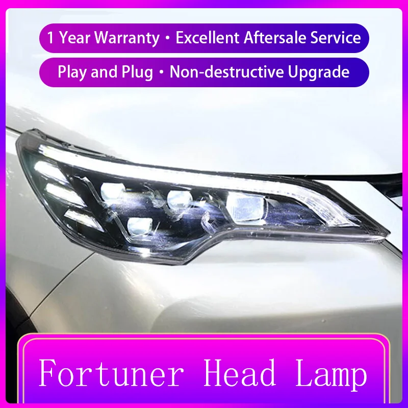 Автомобильные аксессуары для Toyota Fortuner, обновленная версия, полный стандарт DRL 2016-2020, передняя фара, сигнал поворота, головка в сборе
Автомобильные аксессуары для Toyota Fortuner, обновленная версия, полный стандарт DRL 2016-2020, передняя фара, сигнал поворота, головка в сборе