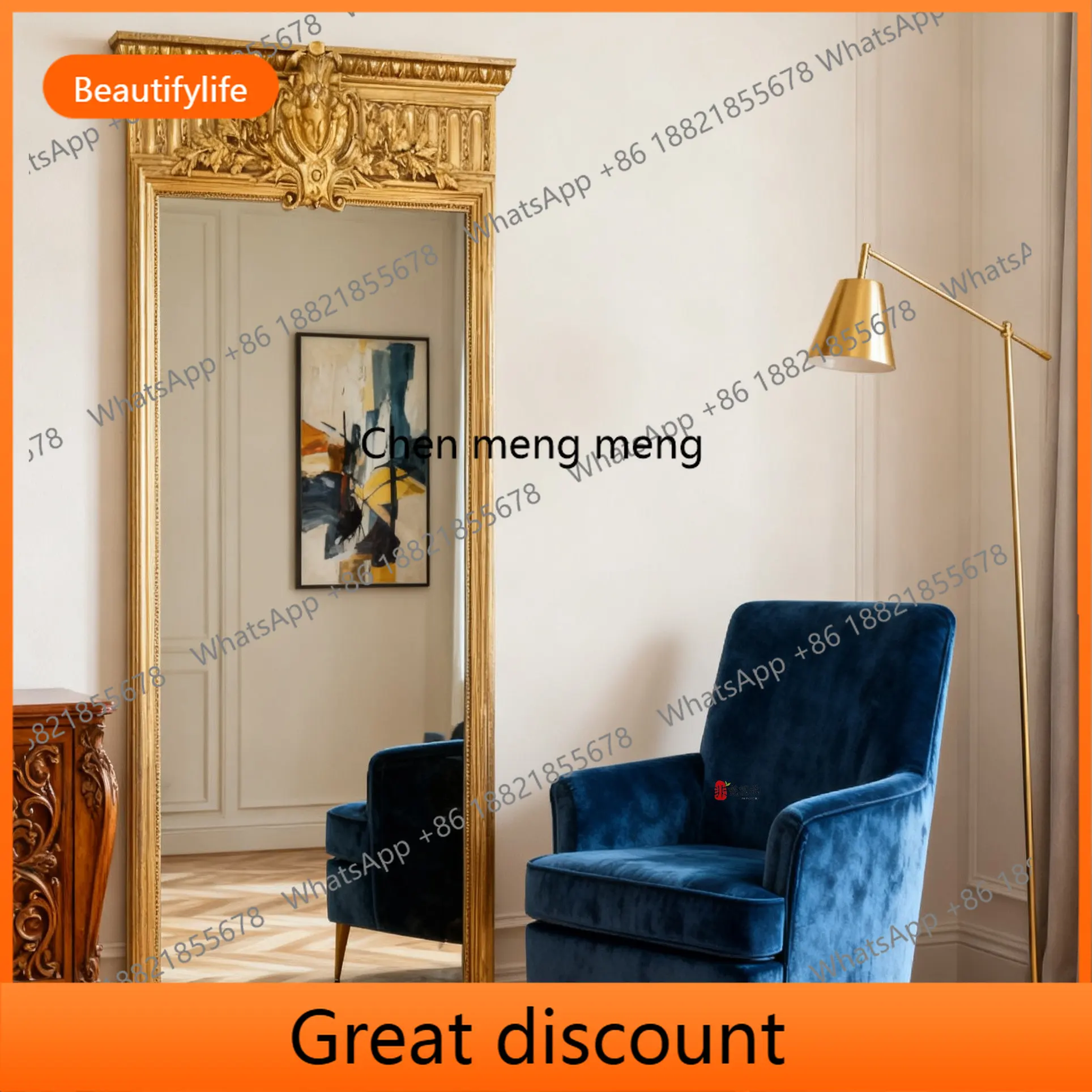 M53 Vintage full-length mirror Baroque living room floor-to-ceiling mirror French court-style luxury full-length mirror
M53 Vintage full-length mirror Baroque living room floor-to-ceiling mirror French court-style luxury full-length mirror