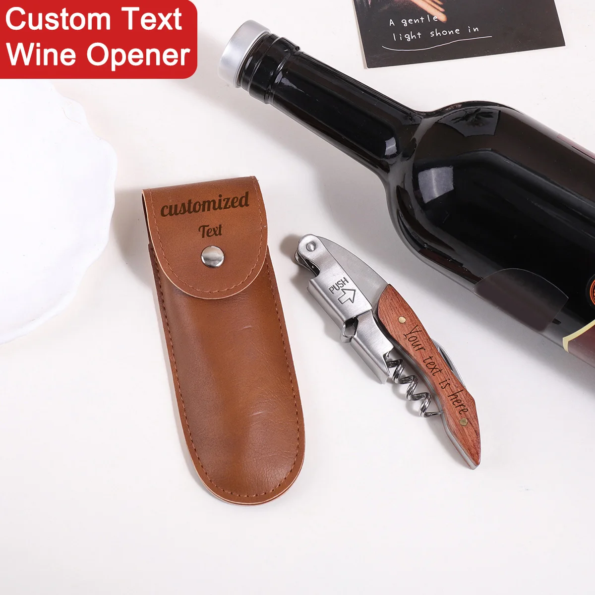 Wooden Handle Custom Text Wine Opener Customized Name Corkscrew Foil Cutter Engraving Gift Personalized Name Beer Bottle Opener
Wooden Handle Custom Text Wine Opener Customized Name Corkscrew Foil Cutter Engraving Gift Personalized Name Beer Bottle Opener
