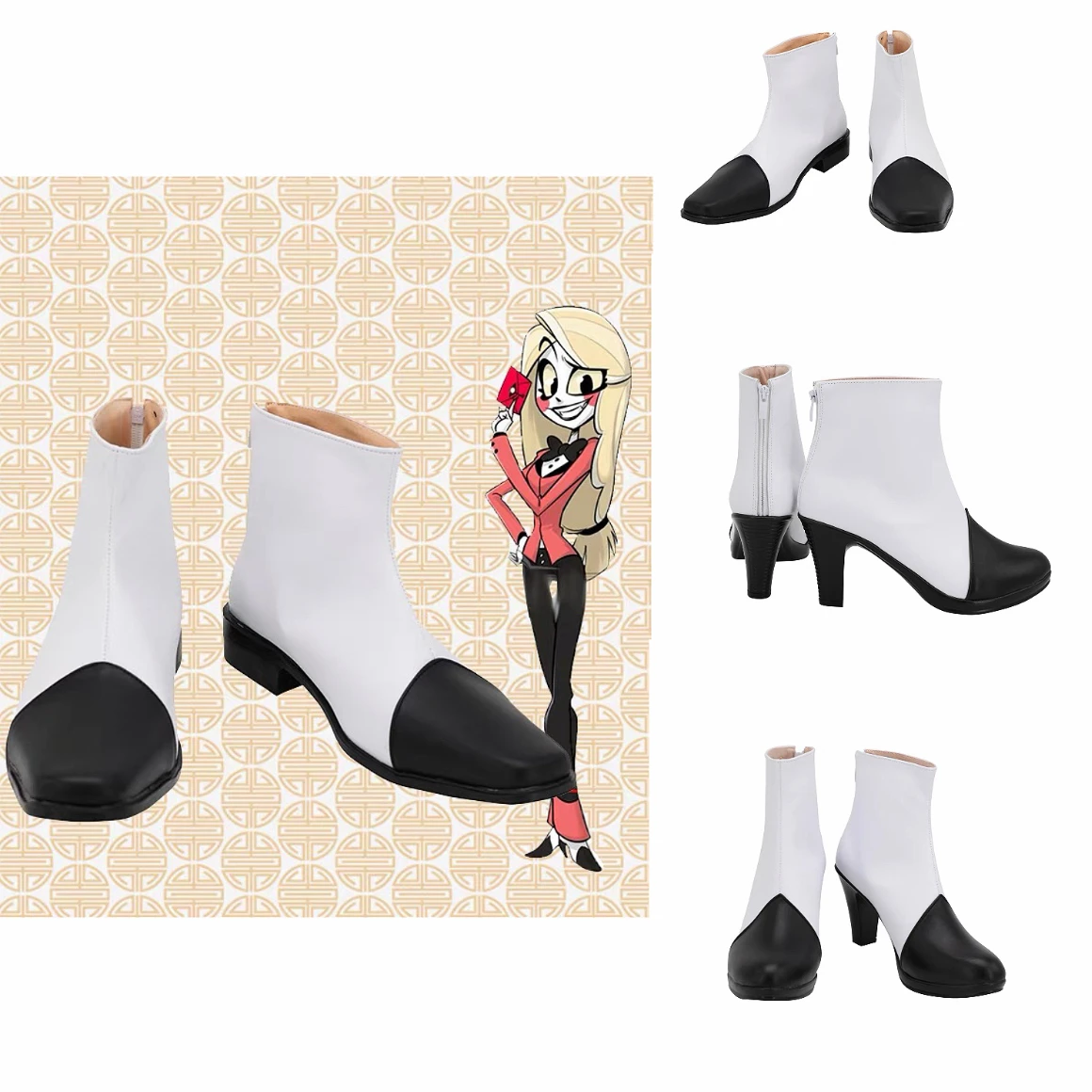 Charlie Cosplay Boots Hotel White Black Leather Shoes Custom Made Anime Shoes Cosplay Shoes
Charlie Cosplay Boots Hotel White Black Leather Shoes Custom Made Anime Shoes Cosplay Shoes