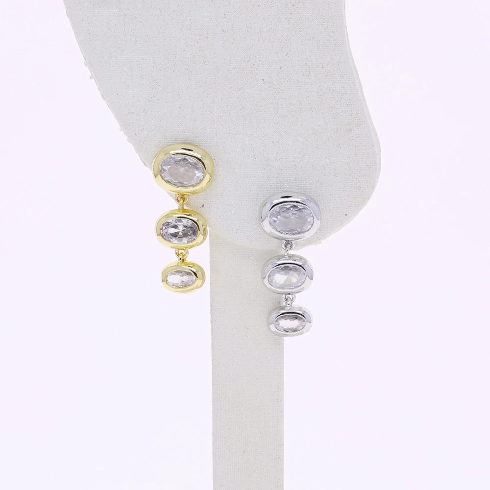 From Large To Small White Round Cubic Zircon Dangle Earrings for Women 18K Gold Platinum Plated Color Fashion Jewelry for Party
From Large To Small White Round Cubic Zircon Dangle Earrings for Women 18K Gold Platinum Plated Color Fashion Jewelry for Party