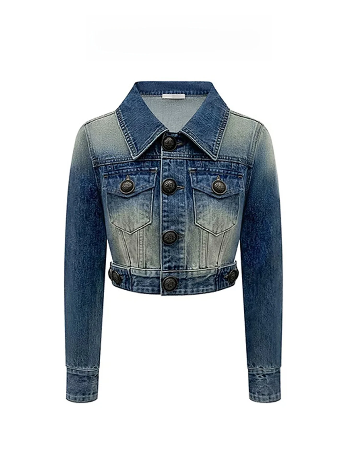 Retro Faded Denim Jacket Women's Spring Autumn New Design Heavy Work Slim Short Jacket Top for Small Figures Collar Button
Retro Faded Denim Jacket Women's Spring Autumn New Design Heavy Work Slim Short Jacket Top for Small Figures Collar Button