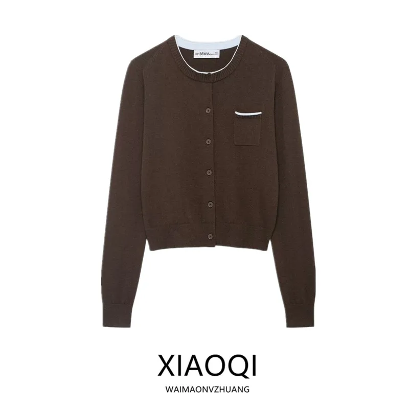 Spring 2026 Women's Long Sleeve round Neck Knitwear Chest Pocket Design New Arrival Casual Loose Fit Button up Cardigan
Spring 2026 Women's Long Sleeve round Neck Knitwear Chest Pocket Design New Arrival Casual Loose Fit Button up Cardigan