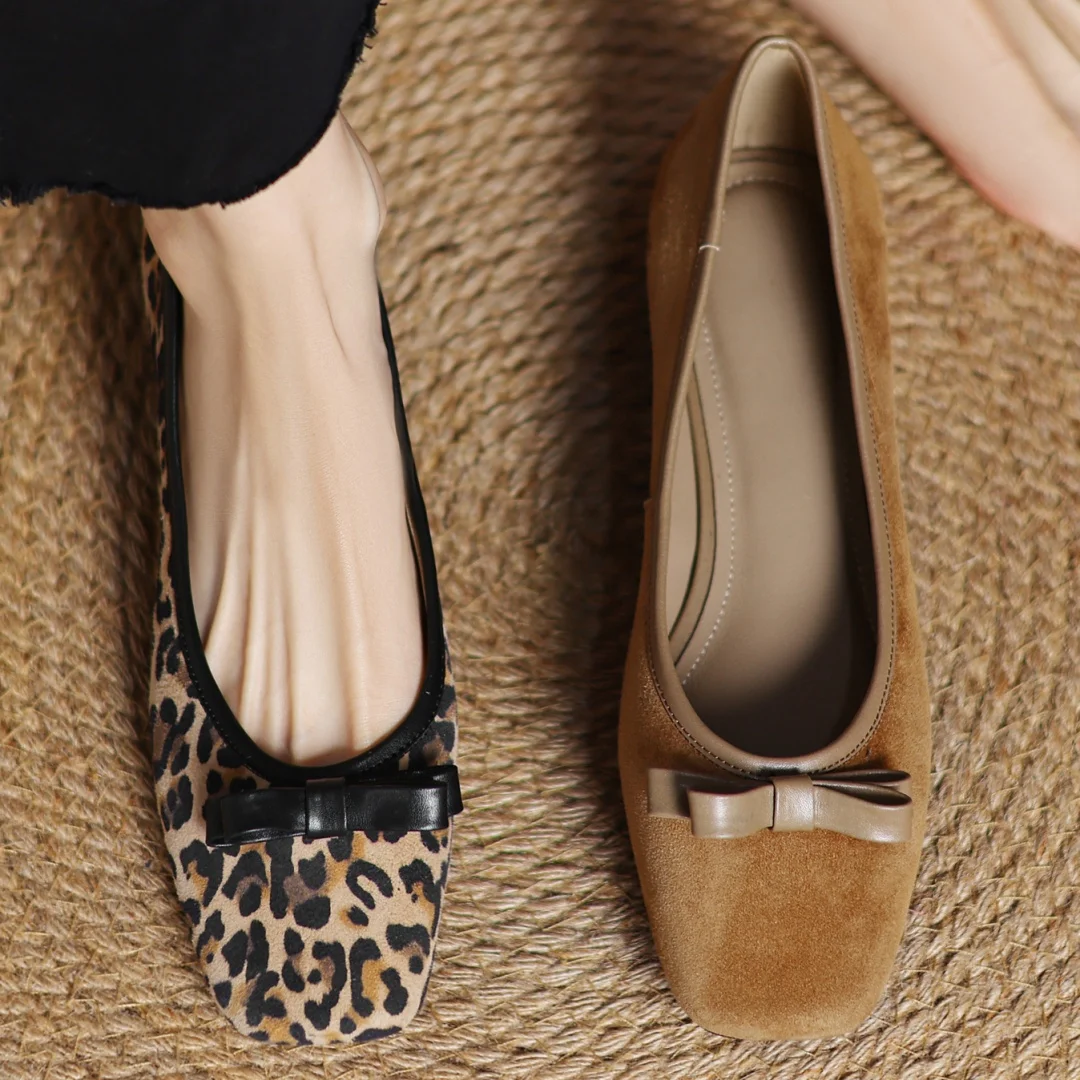 Women's leopard natural suede leather square toe slip-on flats sweet bowtie soft comfortable elegant ladies slim daily shoes hot
Women's leopard natural suede leather square toe slip-on flats sweet bowtie soft comfortable elegant ladies slim daily shoes hot