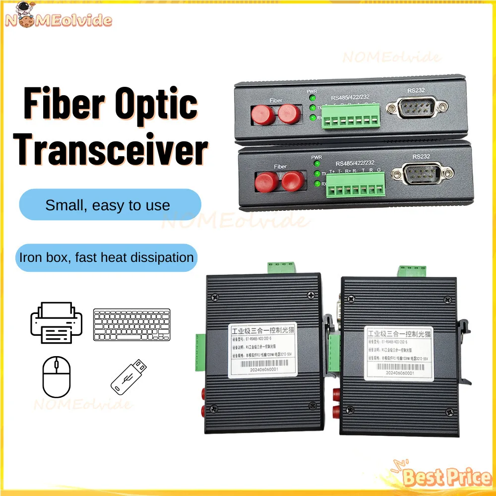 Dual Fiber Optic Transceiver 80KM Industrial Grade Converter 232/485 Optical Terminal 3-In-1 485 To FC Single-Mode
Dual Fiber Optic Transceiver 80KM Industrial Grade Converter 232/485 Optical Terminal 3-In-1 485 To FC Single-Mode