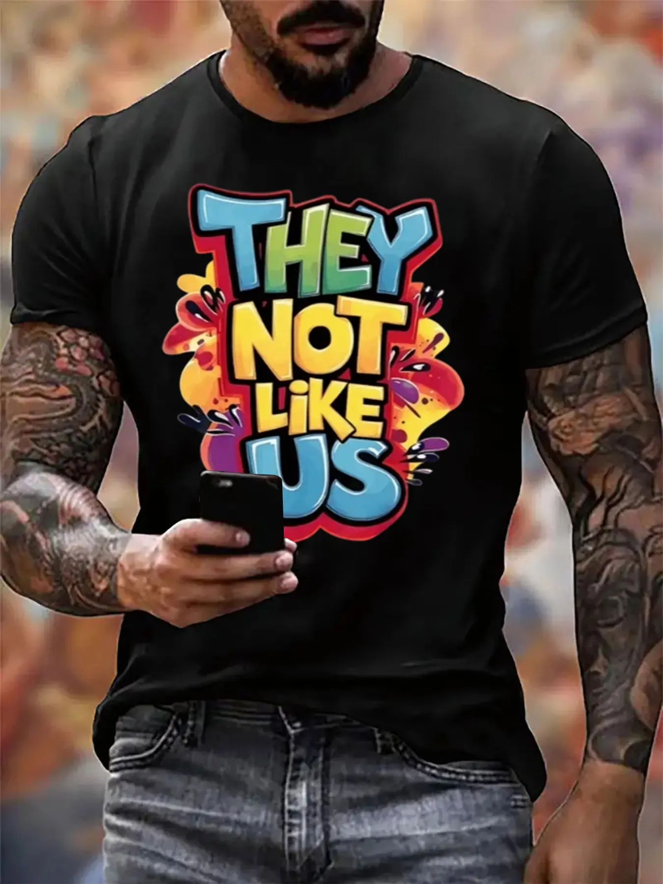 Men's Premium Cotton Tee With THEY NOT LIKE US Splash Print, Soft Relaxed Fit Thanksgiving Gift For Him
Men's Premium Cotton Tee With THEY NOT LIKE US Splash Print, Soft Relaxed Fit Thanksgiving Gift For Him