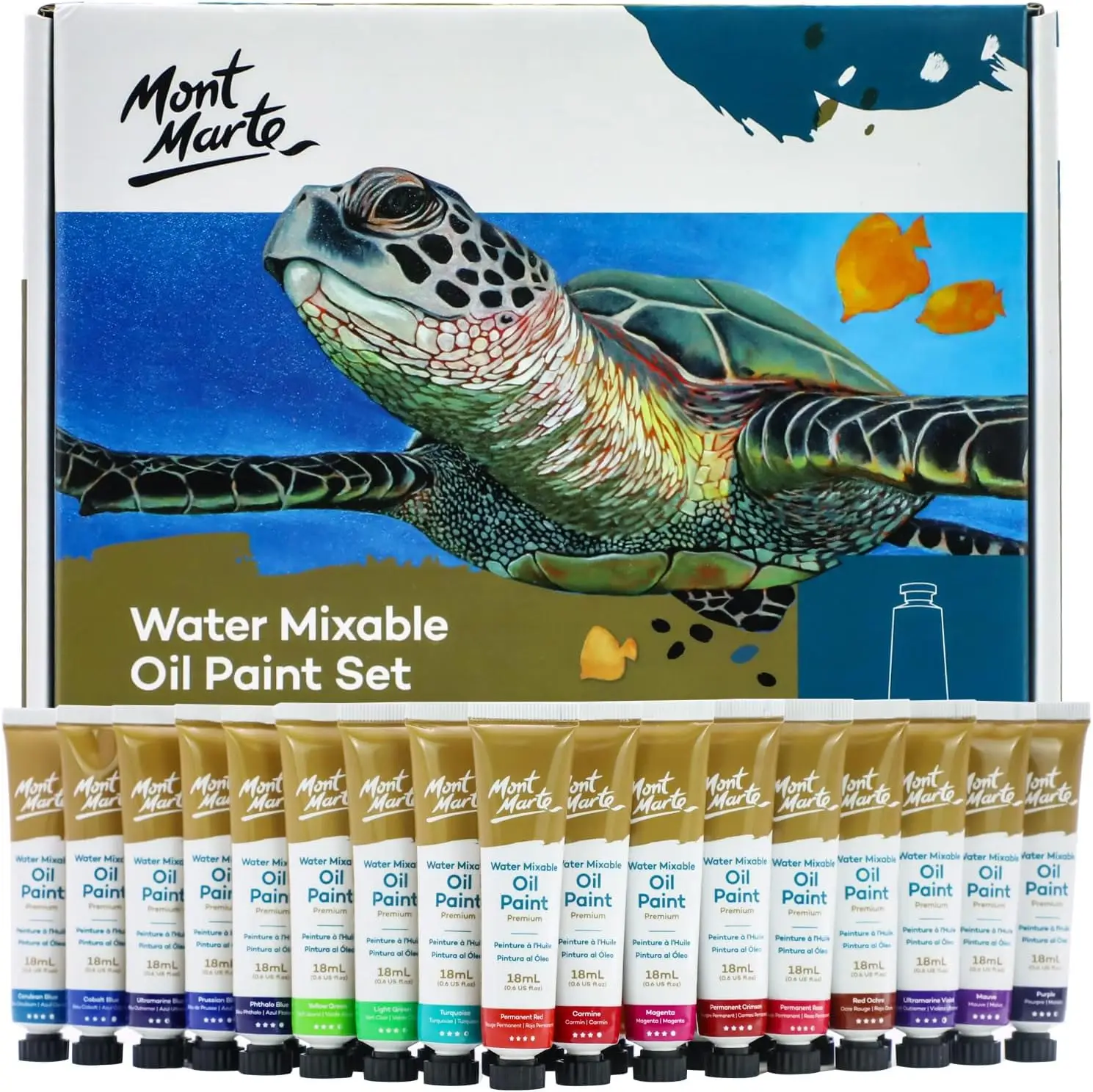 Water-Soluble Oil Paint Set, 36 Colors x 18ml, Dilutes with Water, Satin Finish
Water-Soluble Oil Paint Set, 36 Colors x 18ml, Dilutes with Water, Satin Finish