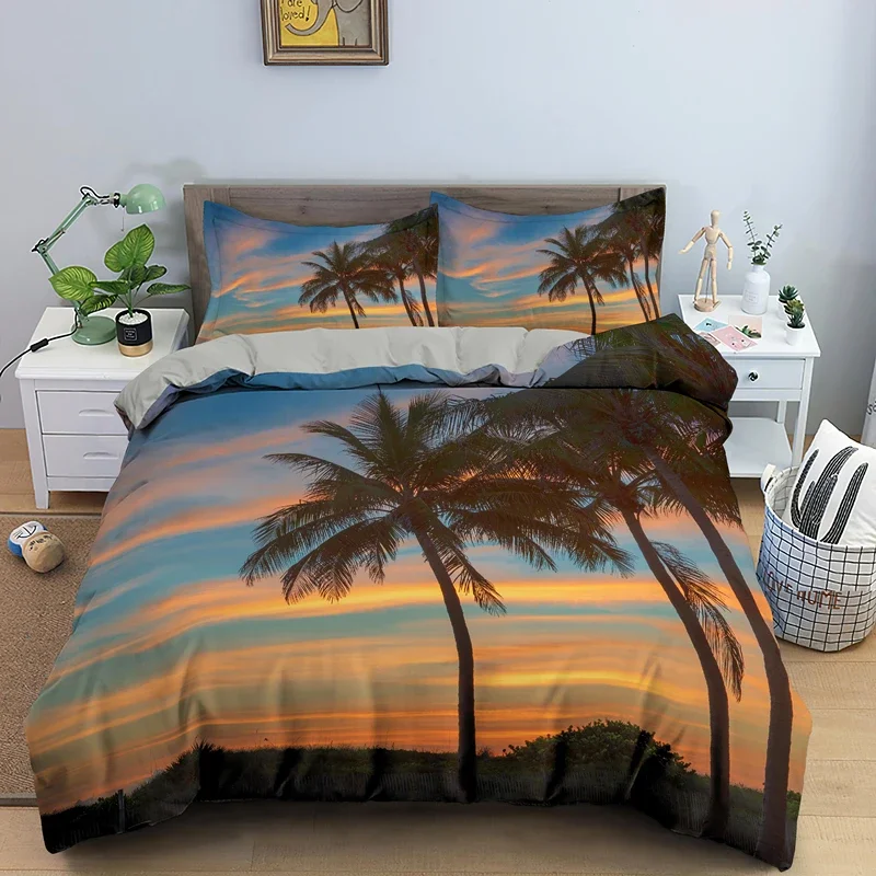 Palm Coconut Tree King Queen Duvet Cover Ocean Blue Sky Bedding Set Sea Landscape Beach Sunset 2/3PCS Polyester Comforter Cover
Palm Coconut Tree King Queen Duvet Cover Ocean Blue Sky Bedding Set Sea Landscape Beach Sunset 2/3PCS Polyester Comforter Cover