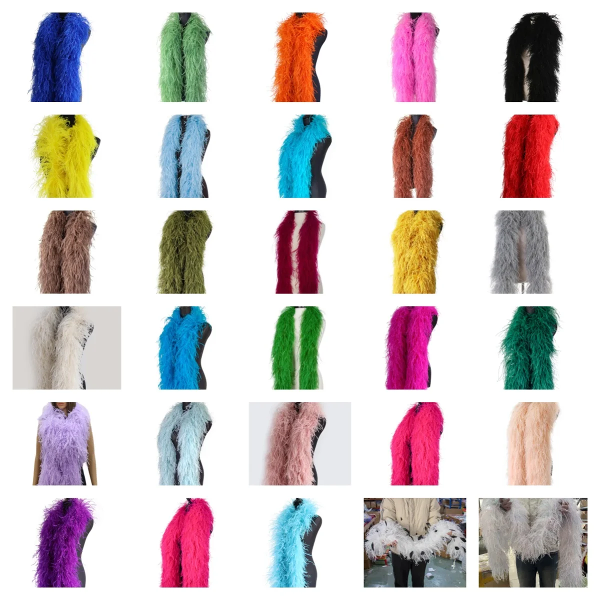 6Ply Fluffy Colored Ostrich Feathers Boa Ribbon 2M Wedding Party Carnival Clothing Dress Shawl Decoration Sewing Crafts Plumes
6Ply Fluffy Colored Ostrich Feathers Boa Ribbon 2M Wedding Party Carnival Clothing Dress Shawl Decoration Sewing Crafts Plumes