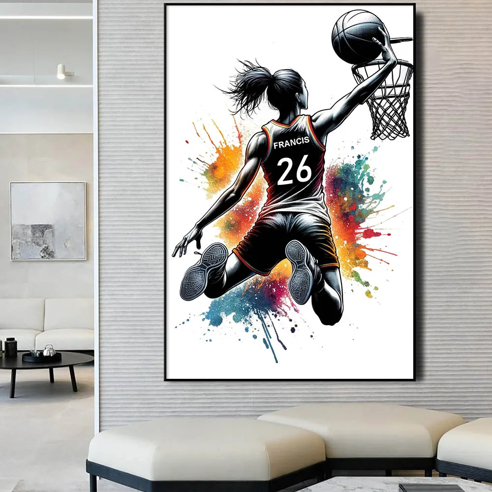 Personalized Basketball Football Player Poster Customizable Girl First Name Number Woman Sport Graffiti Canvas Painting Prints
Personalized Basketball Football Player Poster Customizable Girl First Name Number Woman Sport Graffiti Canvas Painting Prints