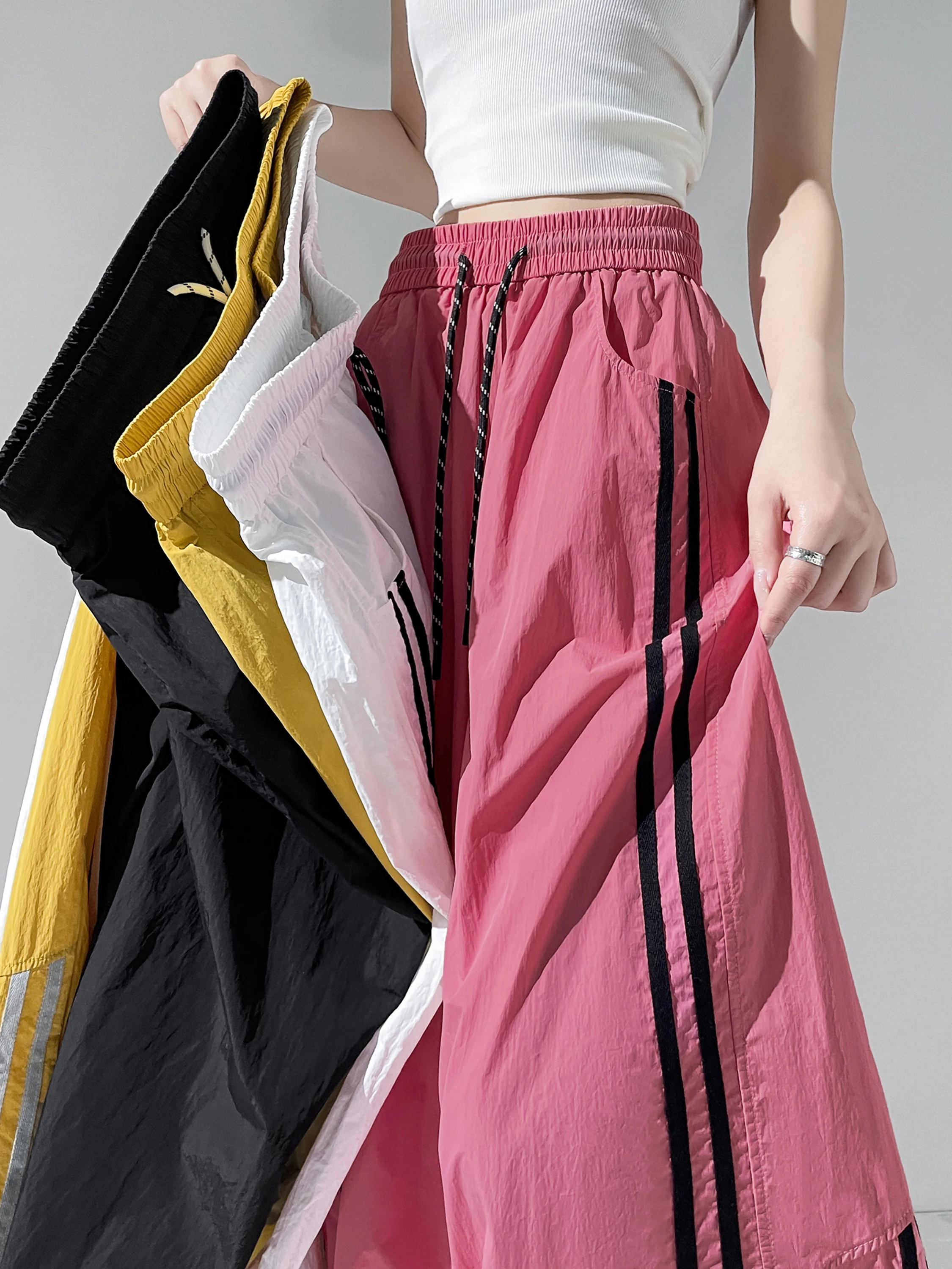 Pink Quick Dry Stripe Knife Work Pants Women Summer Loose Slim Thin Wide Leg Pants Versatile Floor Length Pants
Pink Quick Dry Stripe Knife Work Pants Women Summer Loose Slim Thin Wide Leg Pants Versatile Floor Length Pants