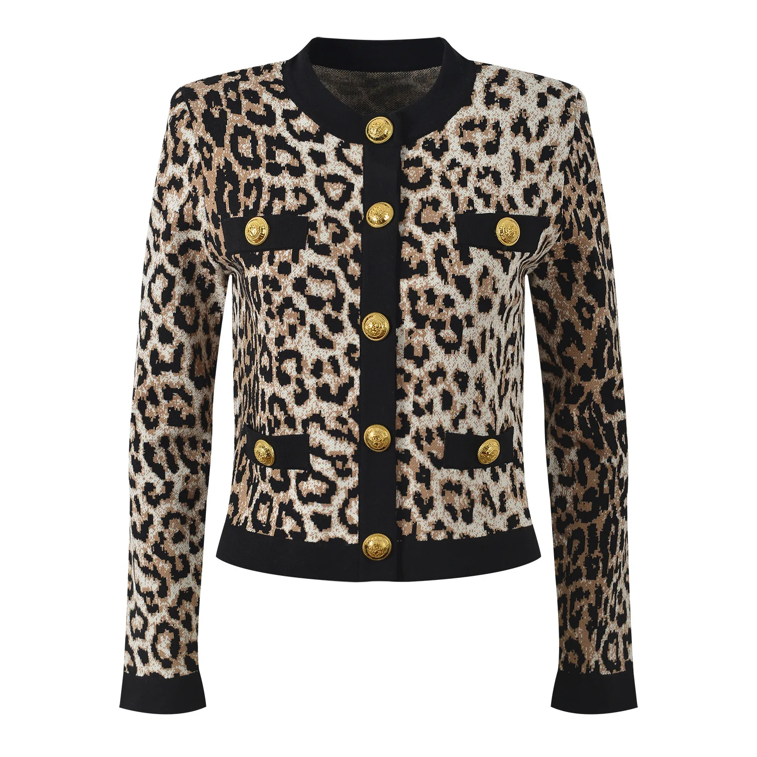 Fall 2025 New Sle round Ne ort Sve Knitted Cardigan Faion Slim Fit Leopard Print Embroidery Golden Button Women's Top
Fall 2025 New Sle round Ne ort Sve Knitted Cardigan Faion Slim Fit Leopard Print Embroidery Golden Button Women's Top