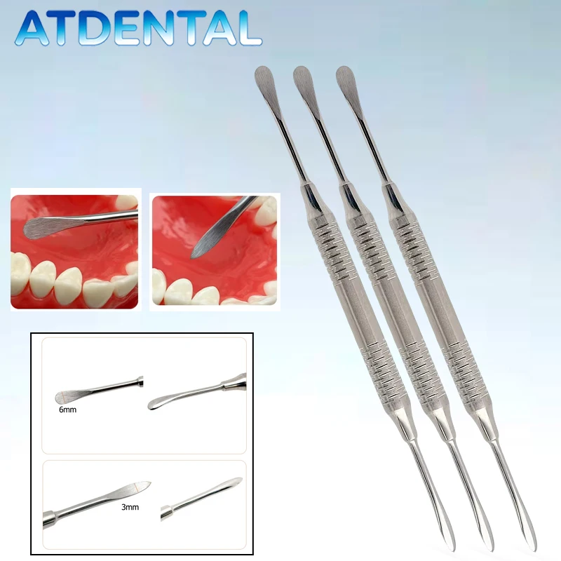 Набор из 3 двухсторонних стоматологических элеваторов для имплантации, хирургический инструмент для поднятия и разделения периоста, автоклавируемый, многоразовый
Набор из 3 двухсторонних стоматологических элеваторов для имплантации, хирургический инструмент для поднятия и разделения периоста, автоклавируемый, многоразовый