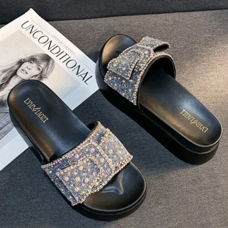 New Women's Shoes Exquisite Rhinestone Bow Platform Slippers for Woman Fashion Vacation Casual Shoe Designer Shoes Zapatos Mujer
New Women's Shoes Exquisite Rhinestone Bow Platform Slippers for Woman Fashion Vacation Casual Shoe Designer Shoes Zapatos Mujer