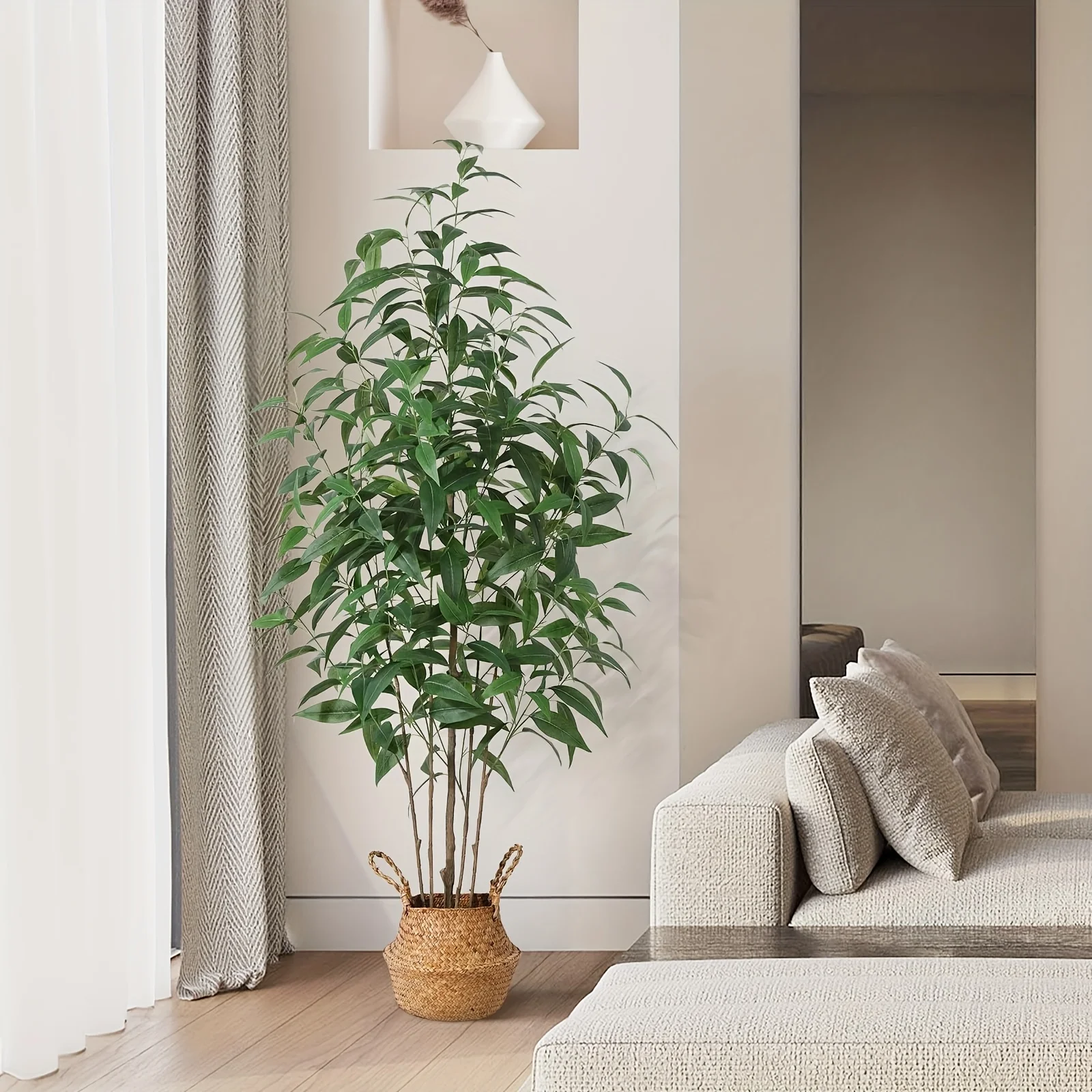 Artificial Eucalyptus Tree with Basket, 4/5/6ft Fake Plant In Pot for Home And Office Decor, Tall Potted Faux Plants for Indoor,
Artificial Eucalyptus Tree with Basket, 4/5/6ft Fake Plant In Pot for Home And Office Decor, Tall Potted Faux Plants for Indoor,