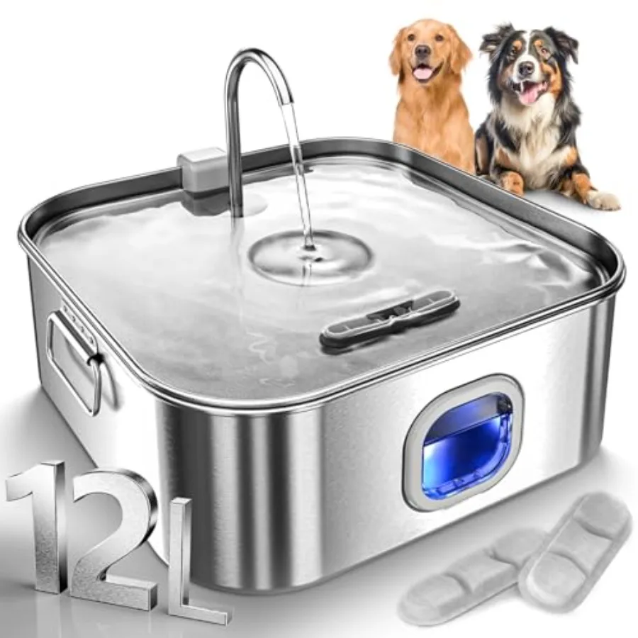 Dog Water Fountain Stainless Steel 410oz/3.2Gal/12L Large Pet Water Fountain for Large Dog Dog Water Bowl Dispenser with Water
Dog Water Fountain Stainless Steel 410oz/3.2Gal/12L Large Pet Water Fountain for Large Dog Dog Water Bowl Dispenser with Water