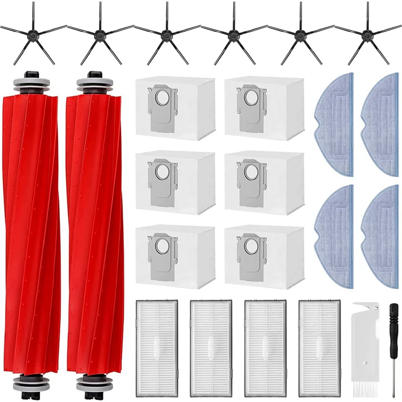 A78E-Accessory Set for Roborock S7 Pro Ultra/S7 MaxV Ultra, Dust Bags, Main Brushes,Side Brushes,Filters, Mop Wipes,Tools
A78E-Accessory Set for Roborock S7 Pro Ultra/S7 MaxV Ultra, Dust Bags, Main Brushes,Side Brushes,Filters, Mop Wipes,Tools