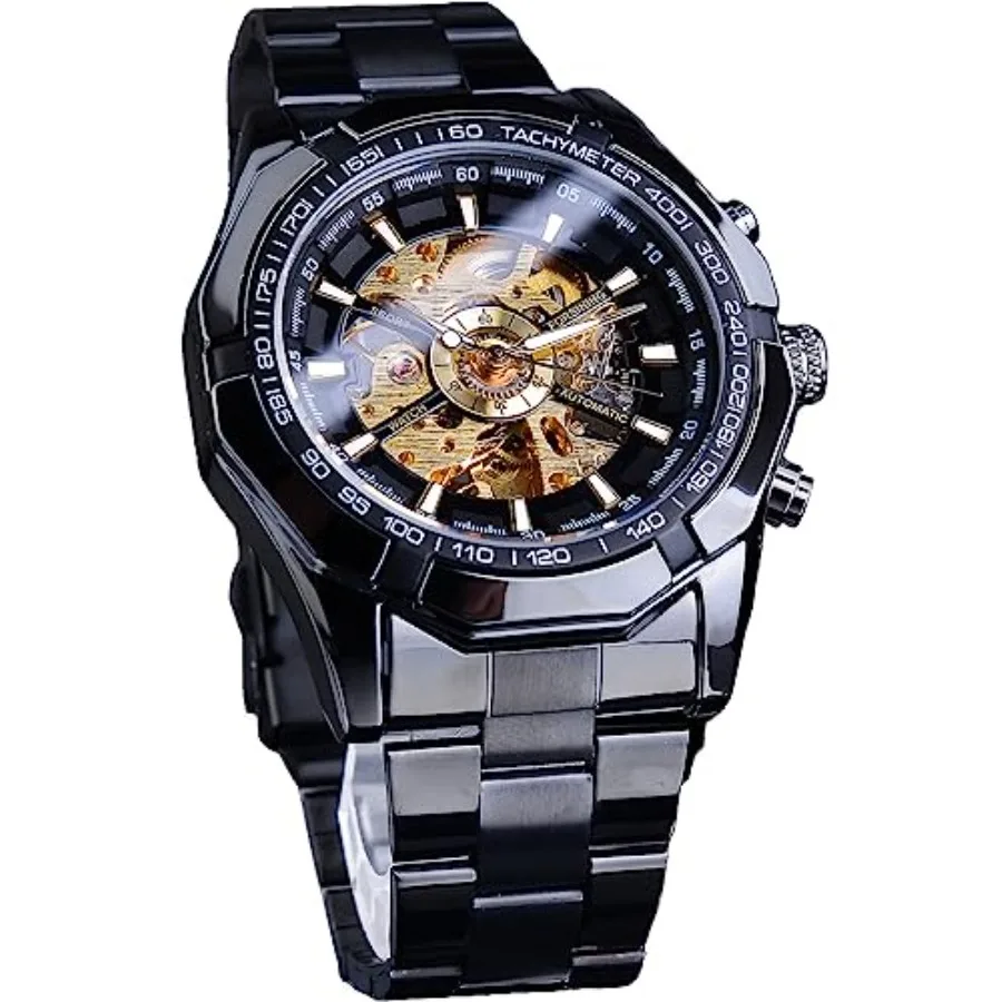 Men's Watch Self-Wind Skeleton Hollow Out Mechanical Automatic Luxury Watches, Stainless Steel Band Waterproof Wristwatch
Men's Watch Self-Wind Skeleton Hollow Out Mechanical Automatic Luxury Watches, Stainless Steel Band Waterproof Wristwatch