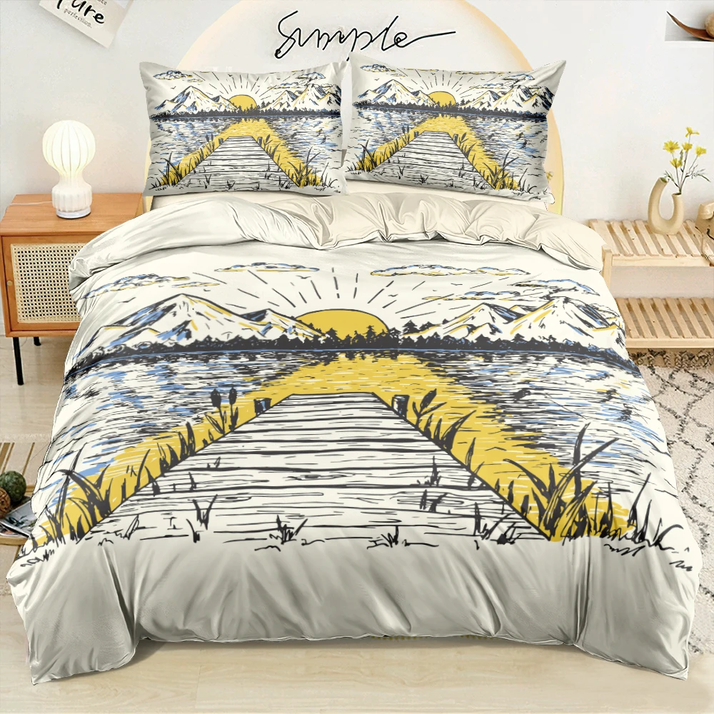 Cartoon Sunrise Pyramid Duvet Cover Set Cream Comforter Cover Set Twin Single Double King Size 240x210cm Bed Linen for Children
Cartoon Sunrise Pyramid Duvet Cover Set Cream Comforter Cover Set Twin Single Double King Size 240x210cm Bed Linen for Children