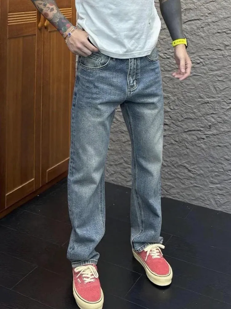 American Retro Washed Straight Leg Jeans Men's New Casual Trendy Loose Wide Leg Pants Youth Wear Comfortable Loose Fit Jeans
American Retro Washed Straight Leg Jeans Men's New Casual Trendy Loose Wide Leg Pants Youth Wear Comfortable Loose Fit Jeans