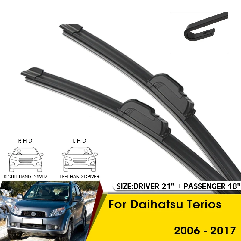 Car Wiper Blades For Daihatsu Terios 2006-2017 Windshield Windscreen Front Window Blades 21"+18" Car Accessories
Car Wiper Blades For Daihatsu Terios 2006-2017 Windshield Windscreen Front Window Blades 21"+18" Car Accessories