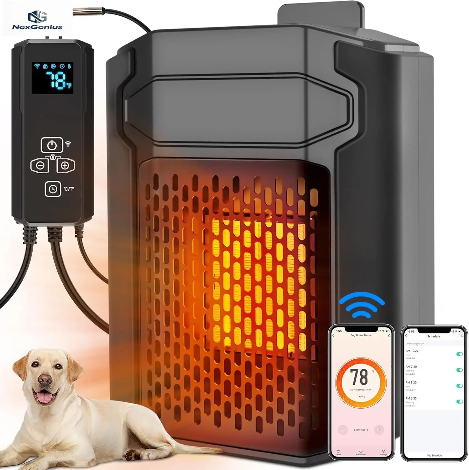 Dog House Heater with Thermostat & Smart APP WIFI Remote, 500W Fast Dog House Heaters Outdoor Doghouse, Chicken Coop, Pig Cat Ho
Dog House Heater with Thermostat & Smart APP WIFI Remote, 500W Fast Dog House Heaters Outdoor Doghouse, Chicken Coop, Pig Cat Ho