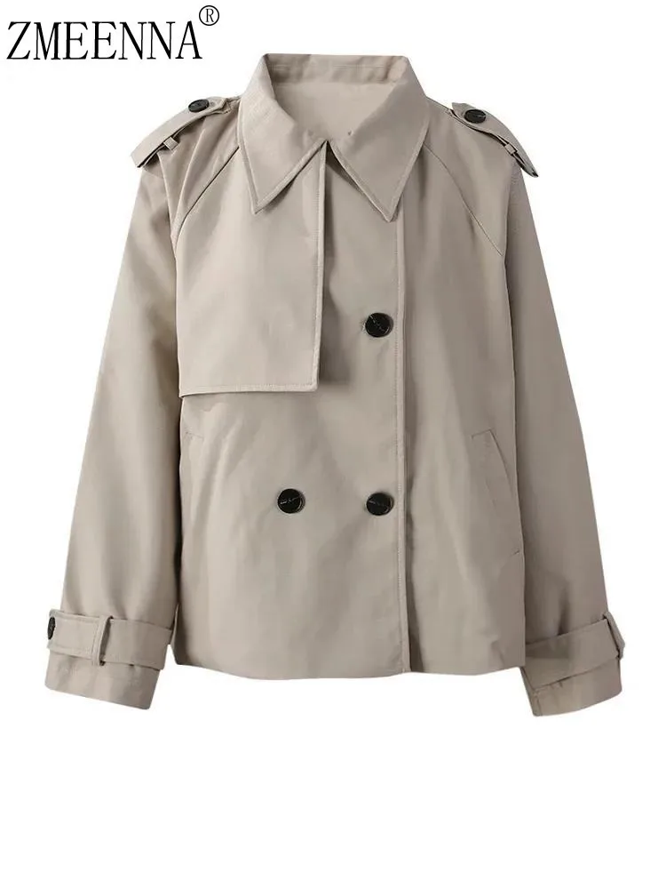 ZMEENNA Women's Cropped Double Breasted Trench Coat Short Length Classic Outerwear With Belted Cuffs Elegant Fashion ZM829
ZMEENNA Women's Cropped Double Breasted Trench Coat Short Length Classic Outerwear With Belted Cuffs Elegant Fashion ZM829