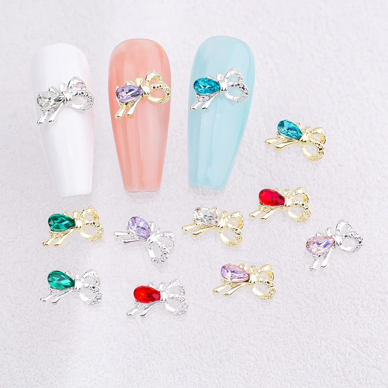10pcs Gold Silver Bows Alloy Nail Gems Jewelry Luxury Charms Bowknot For Nail Decoration Crystal Decor Rhinestone Parts Supplies
10pcs Gold Silver Bows Alloy Nail Gems Jewelry Luxury Charms Bowknot For Nail Decoration Crystal Decor Rhinestone Parts Supplies