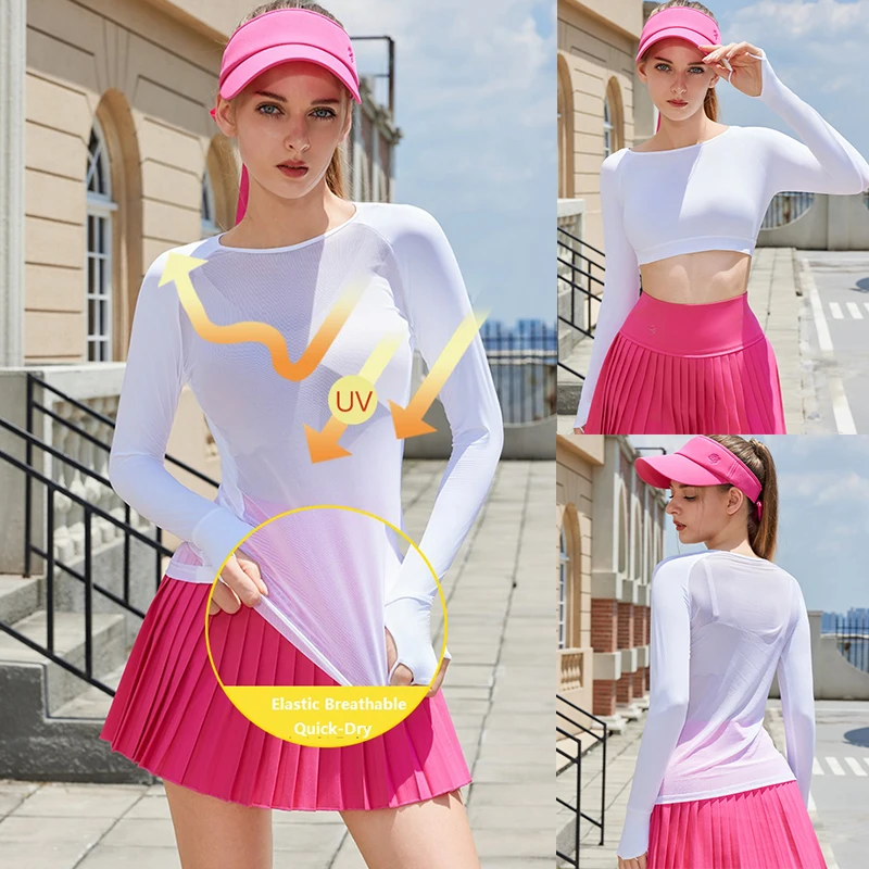 SG Golf Sunscreen Tops Women's Thin Ice Silk Cool Bottomings UV Protection Crop Tops Lady Long Sleeve Inner T-shirt
SG Golf Sunscreen Tops Women's Thin Ice Silk Cool Bottomings UV Protection Crop Tops Lady Long Sleeve Inner T-shirt